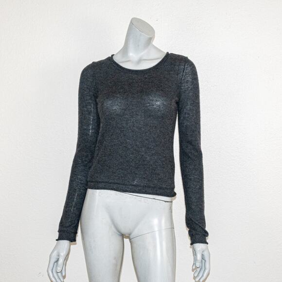 James Perse Los Angeles sz 2 Featherweight 100% Cashmere Sweater dark grey - Picture 1 of 10
